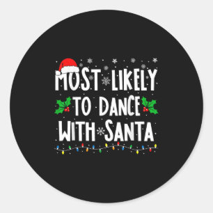 Sticker Rond Plus susceptible de danser avec Santa Family Match