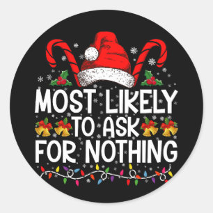 Sticker Rond Plus susceptible de demander rien pour Noël