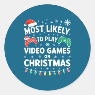 Sticker Rond Plus Susceptible De Jouer Aux Jeux Vidéo Sur Le Ma