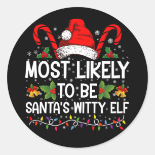 Sticker Rond Plus susceptible d'être le Noël de l'elfe spiritue