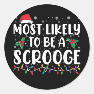 Sticker Rond Plus susceptible d'être un avare Noël de famille d