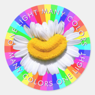 Sticker Rond « Plusieurs couleurs, une lumière » Camomille sour