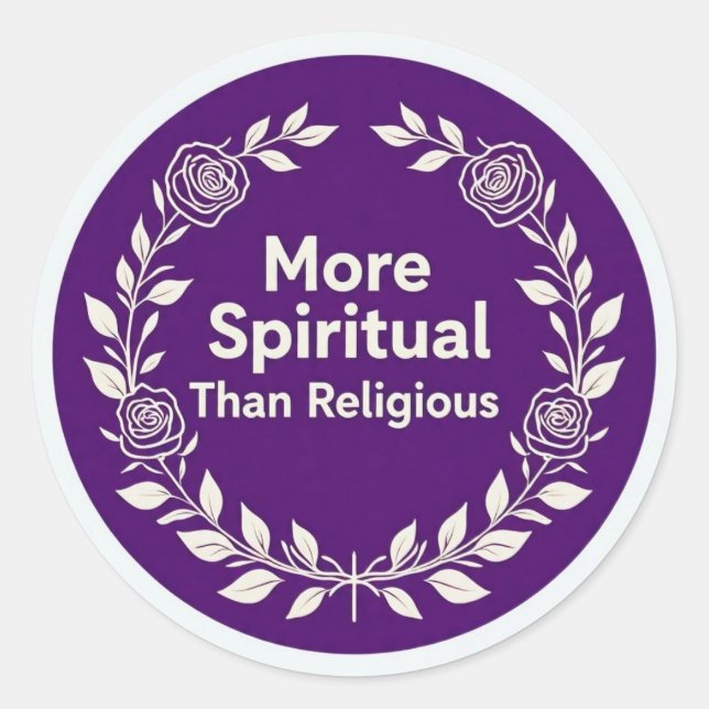 Sticker Rond PlusSpirituelQueReligieux (Devant)