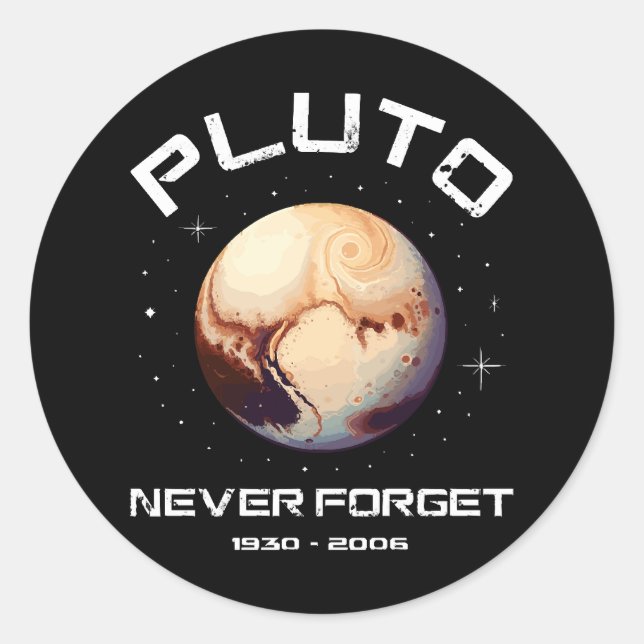 Sticker Rond Pluto n'oublie jamais (Devant)