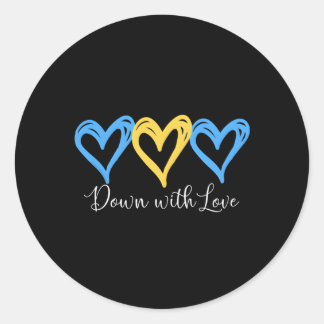 Sticker Rond Plutôt À Bas Avec L'Amour Monde Le Syndrome À Bas