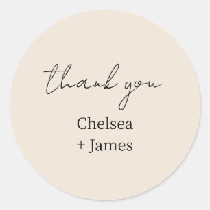 Sticker Rond Poche   Mariage de Merci de script simple chic