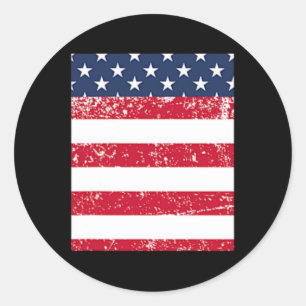 Sticker Rond Poche Usa Avec Drapeau Américain Pour 4 juillet