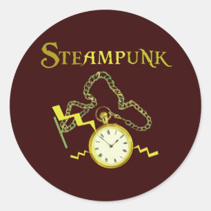 Sticker Rond Pocketwatch Steampunk