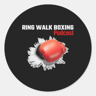 Sticker Rond Podcast de boxe Ring Walk