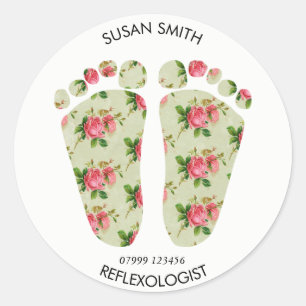 Sticker Rond podiatre de pieds d'autocollant de logo d'affaires