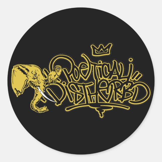 Sticker Rond poedis_jaune (Devant)