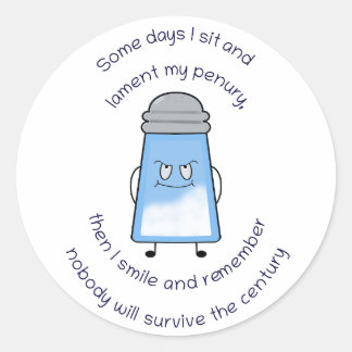 Sticker Rond Poème amusant Couplet Salé Mug "Survivre Le Siècle