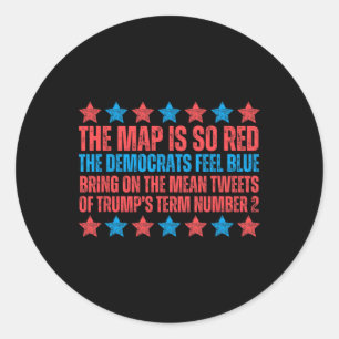 Sticker Rond Poème d'élection Trump Carte rouge de la Saint-Val