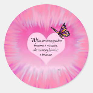 Sticker Rond Poème prisé de papillon de souvenirs