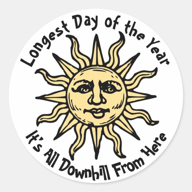 Sticker Rond Poème Solstice d'été (Devant)