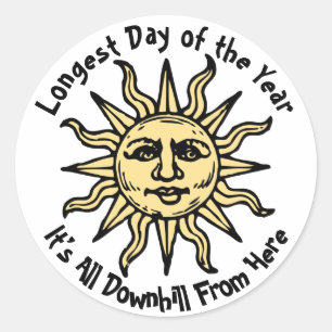 Sticker Rond Poème Solstice d'été