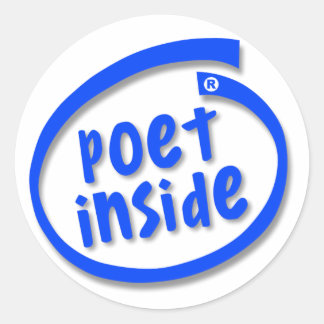 Sticker Rond Poète à l'intérieur