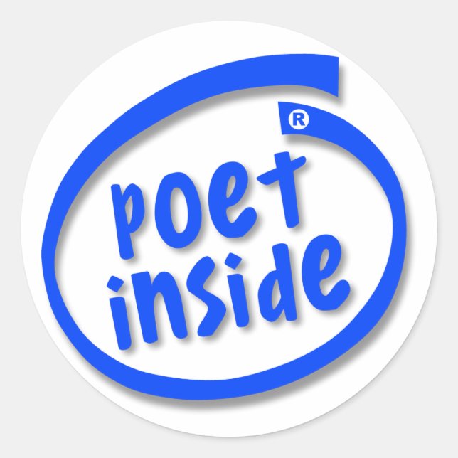 Sticker Rond Poète à l'intérieur (Devant)