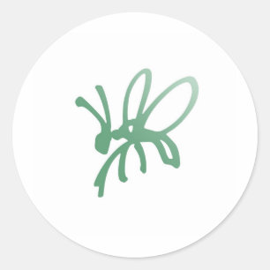 Sticker Rond Poetica Bug Green