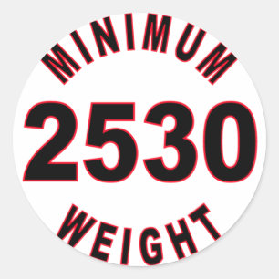 Sticker Rond Poids minimum 2530 ronde