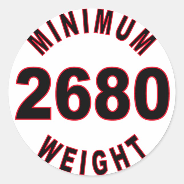 Sticker Rond Poids minimum 2680 rond (Devant)
