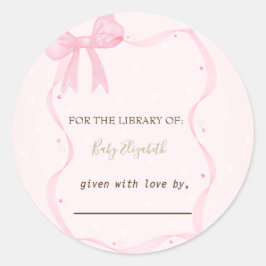 Sticker Rond Poignée à la main Bow Elegant Frame Dots