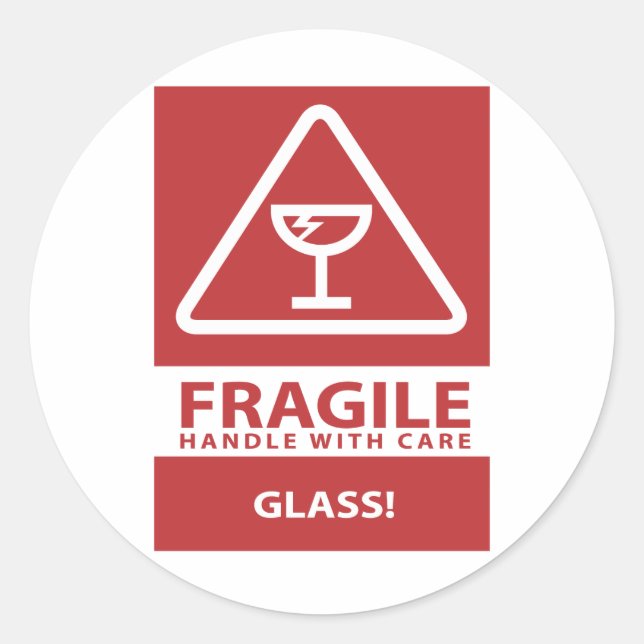 Sticker Rond Poignée avec soin (Devant)