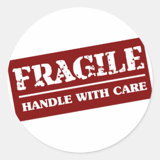 Sticker Rond Poignée fragile avec article de soins