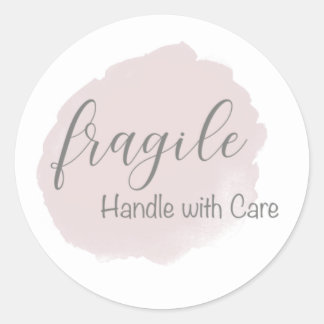 Sticker Rond Poignée fragile avec soin