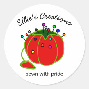 Sticker Rond Poignée rouge de mer Cushion Seamstress