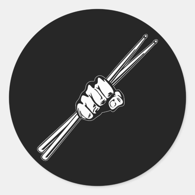 Sticker Rond Poignées de tambour Pointe de poing (Devant)