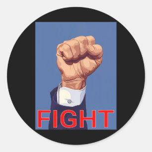 Sticker Rond Poing. Combat