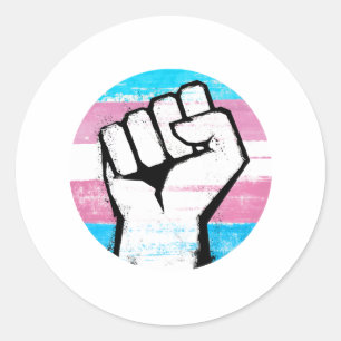 Sticker Rond Poing de Fierté Trans Imprimé Cercle