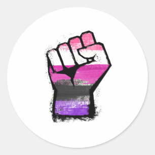 Sticker Rond Poing de protestation de genre
