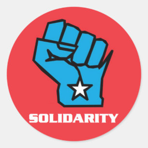 Sticker Rond Poing de solidarité du Wisconsin