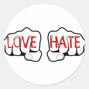 Sticker Rond Poings de HAINE AMOUR personnalisables