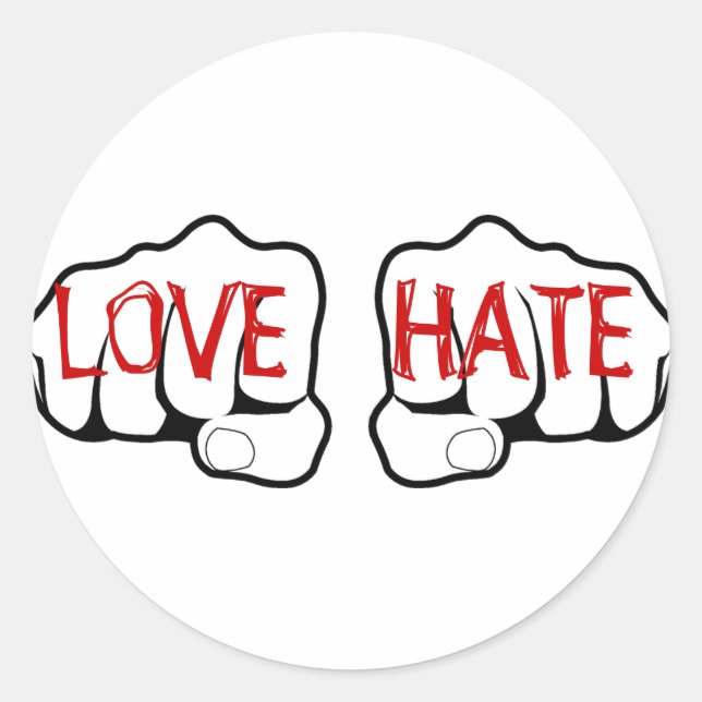 Sticker Rond Poings de HAINE AMOUR personnalisables (Devant)