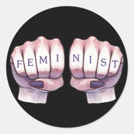Sticker Rond Poings féministes