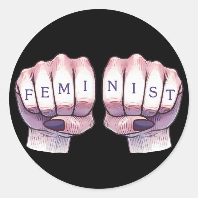 Sticker Rond Poings féministes (Devant)