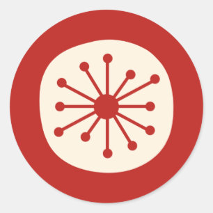 Sticker Rond Point atomique rétro milieu du siècle Simple Crème