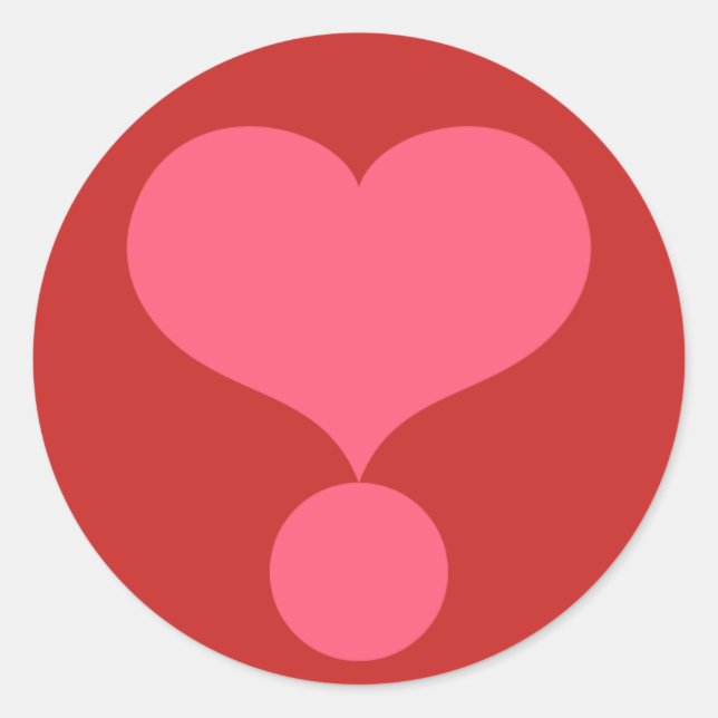 Sticker Rond Point d'exclamation en forme de coeur (Devant)