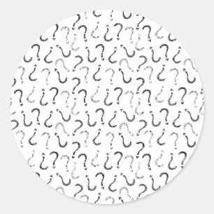Sticker Rond Point d'interrogation noir motif sans couture