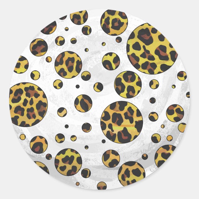 Sticker Rond Pointe Leopard Brown et Jaune (Devant)