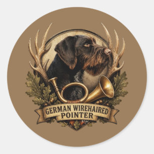 Sticker Rond Pointer allemand à poil dur