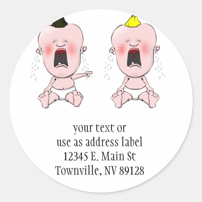 Sticker Rond Pointeur de doigt Cry Baby (Devant)