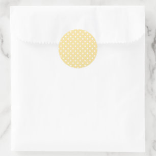 Sticker Rond Pointillisme Classique Blanc - Jaune Canari