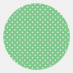 Sticker Rond Pointillisme Classique Blanc - Vert Été