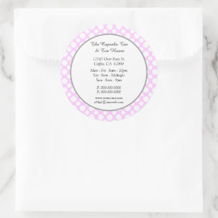 Sticker Rond Points Blancs sur Fond Rose pour Entreprise Person