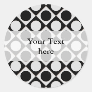 Sticker Rond Points & Carrés / noir blanc + vos idées