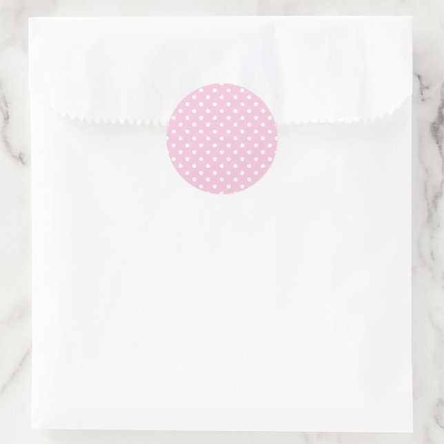 Sticker Rond Points classiques Blanc - Rose clair (Sac)